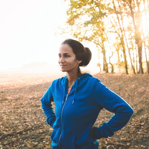 woman smiling in nature