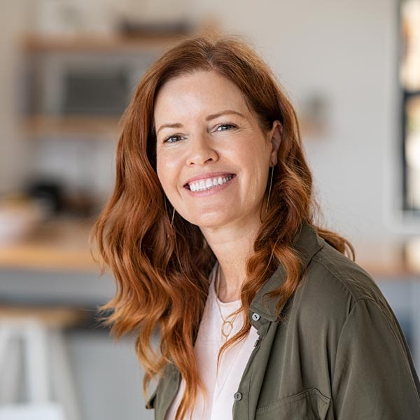 middle aged woman smiling