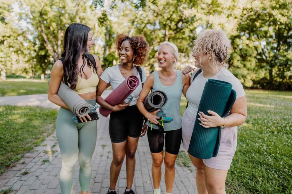 Women Walking Outdoors as Part of a Daily Exercise Routine for Better Heart Health