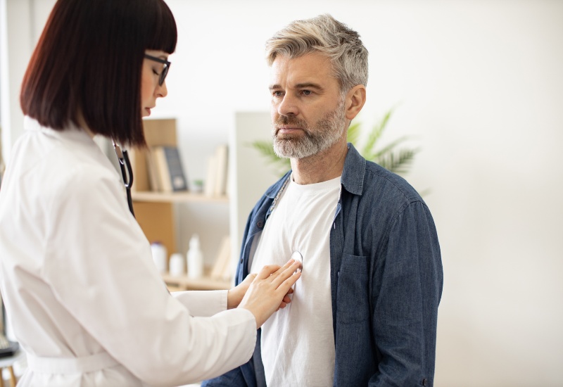 Patient receiving cardiology check upfrom a doctor in Sun City, Glendale, and Peoria, AZ